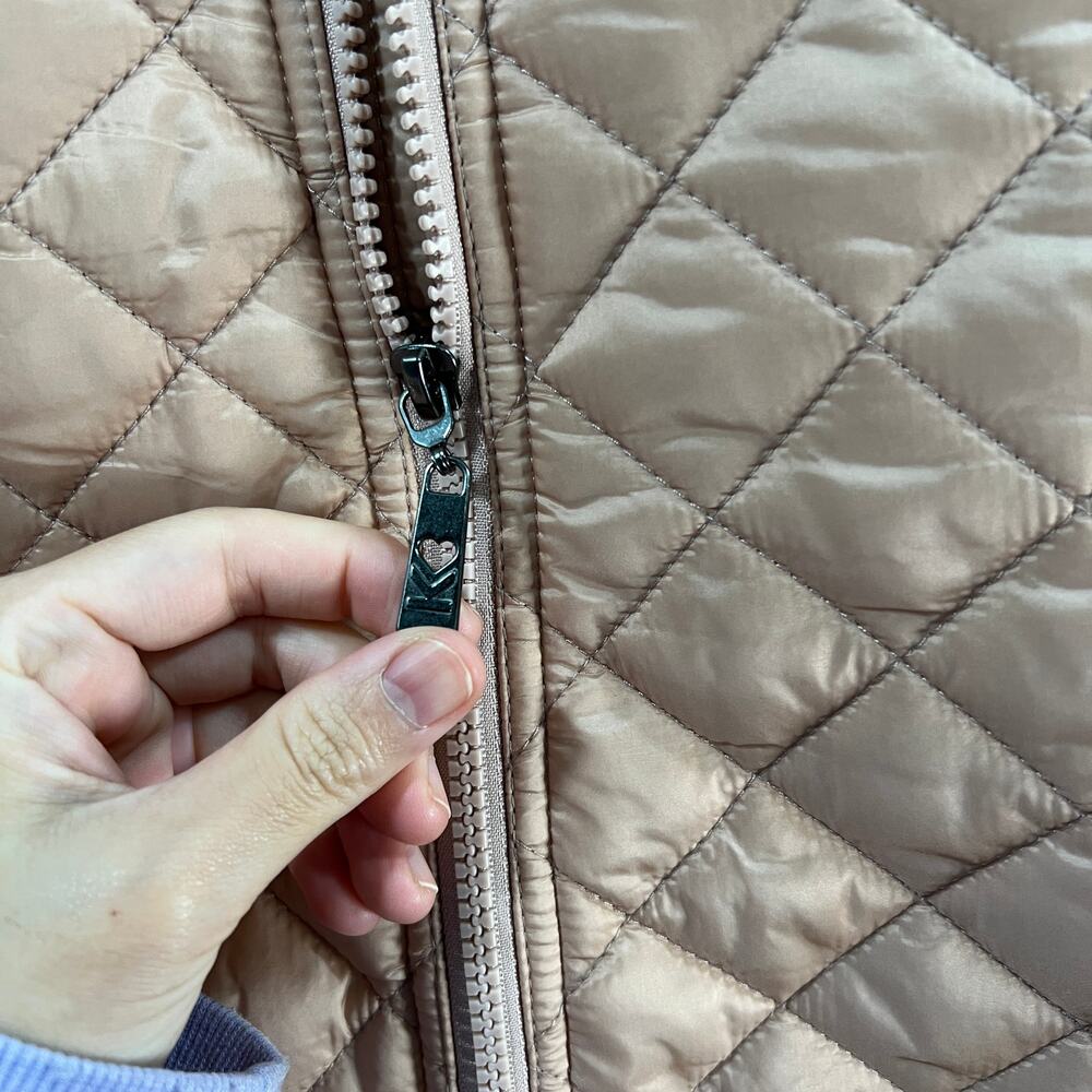 Belle by Kim Gravel Quilted Zip-Front Womens Jacket Rose Gold Size X-Large - Picture 6 of 13